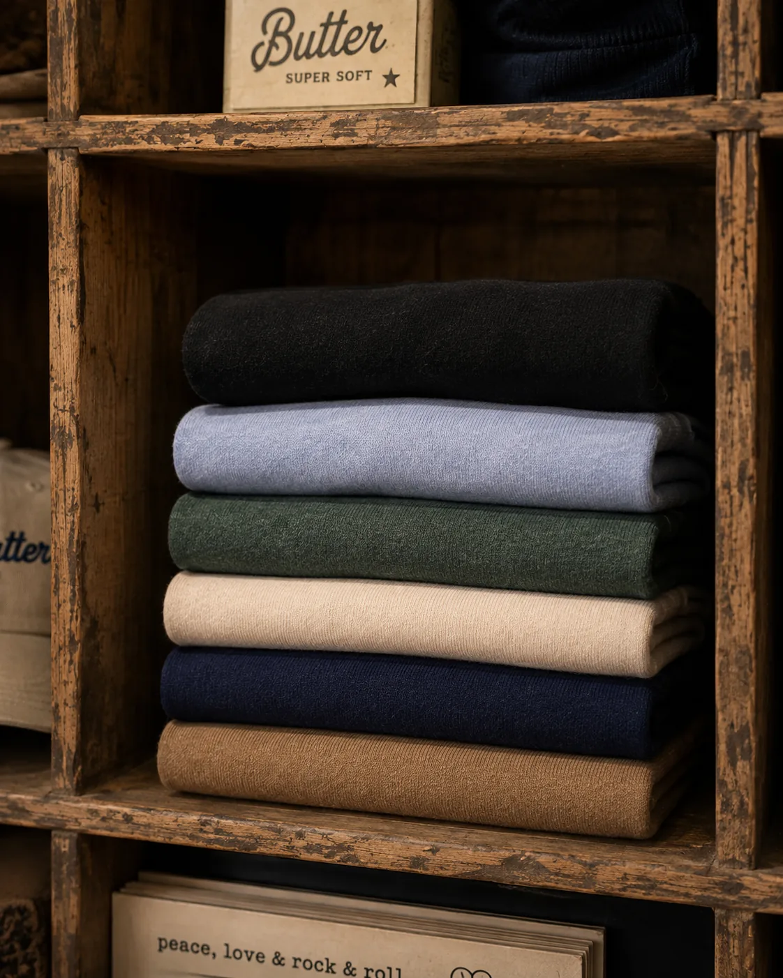 Folded Butter Supersoft fabric in a range of colors