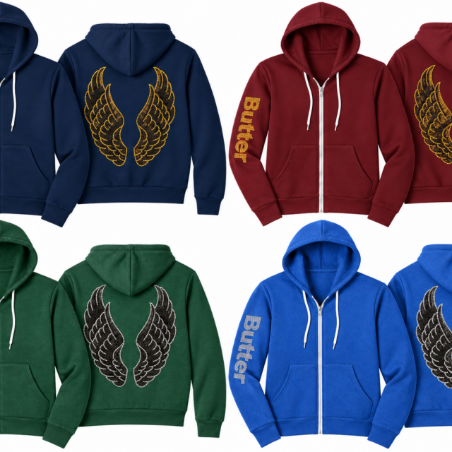 Butter Vault Wing Zip Hoodie Colors